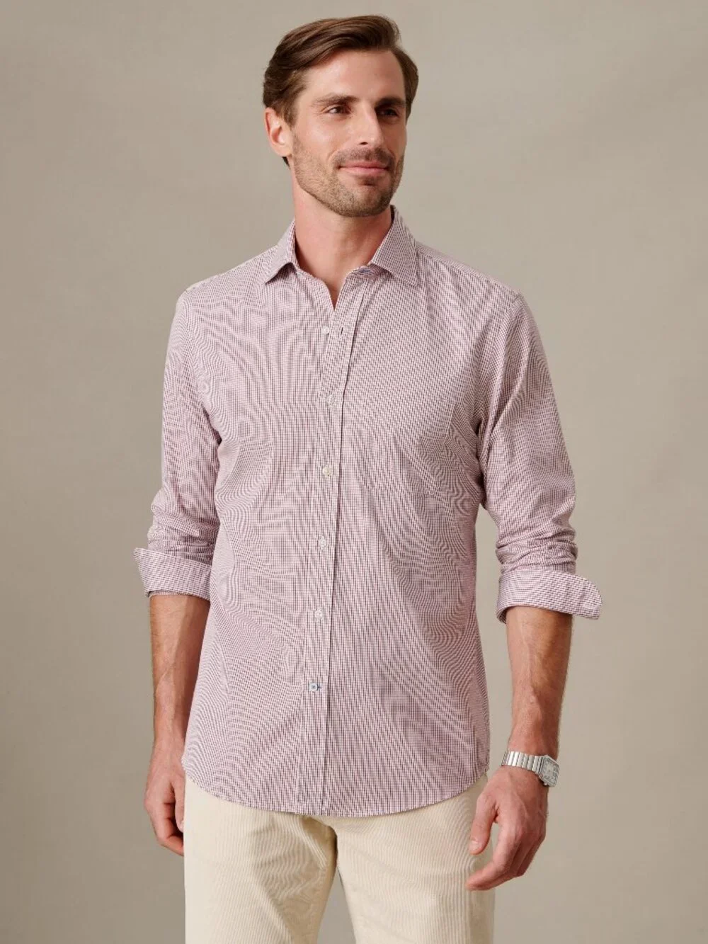 J McLaughlin Gramercy Cotton Shirt in Graphic Check - Red/White NEW